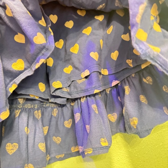 Mini Boden Girls’ Blue and Pink Heart Polka Dot Ruffle Mini Skirt with Shorts​ - Picture 3 of 8